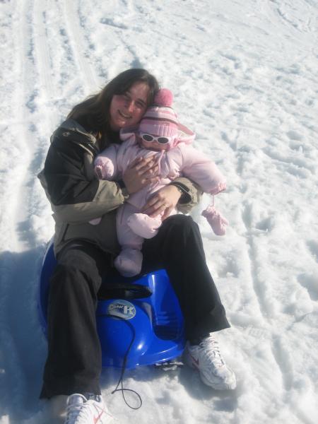 Premiers frissons en luge.